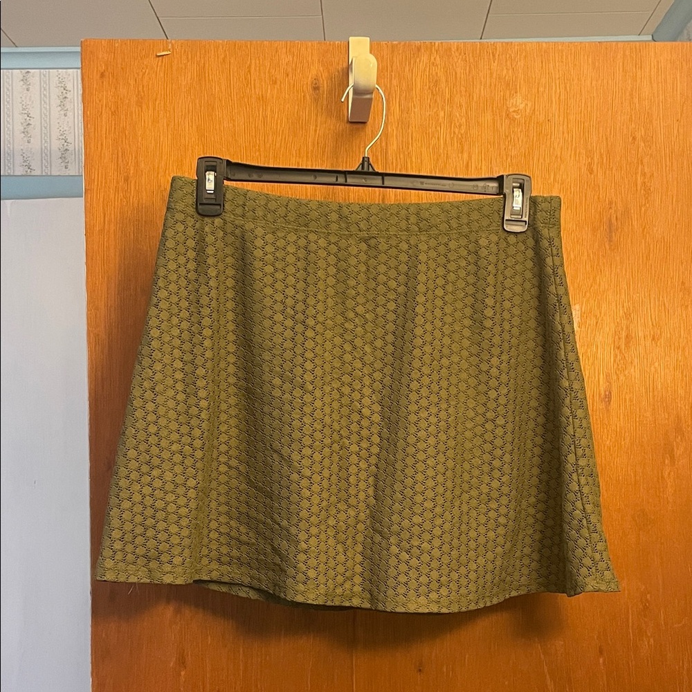 No Boundaries Patterned Green A-Line Skirt
